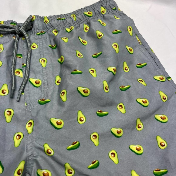 Hot Coals Men’s Swim Trunks Size Large Signature Avocado Print - Picture 1 of 9